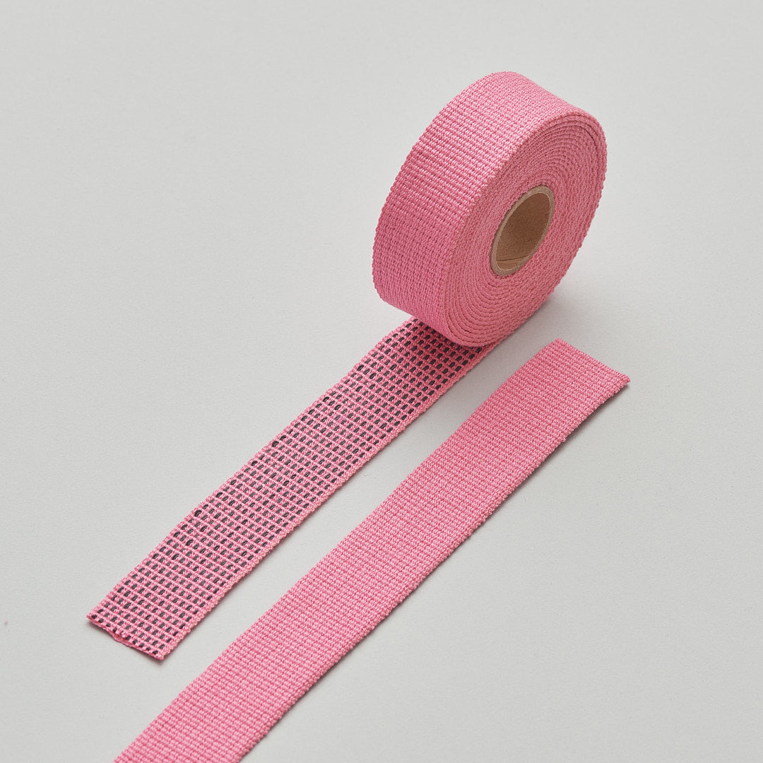 adhesive free woven handlebar tape for bicycles in pink 
