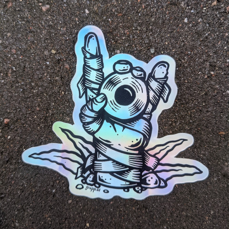 Grepp mummy hand sticker